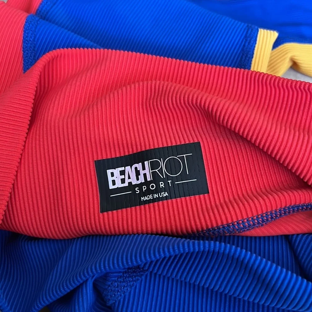 NWOT Beach Riot Colorblock Full Length Ribbed High Rise Leggings - Picture 4 of 5